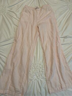 Old Navy Light Pink Wide-Leg Linen Pants